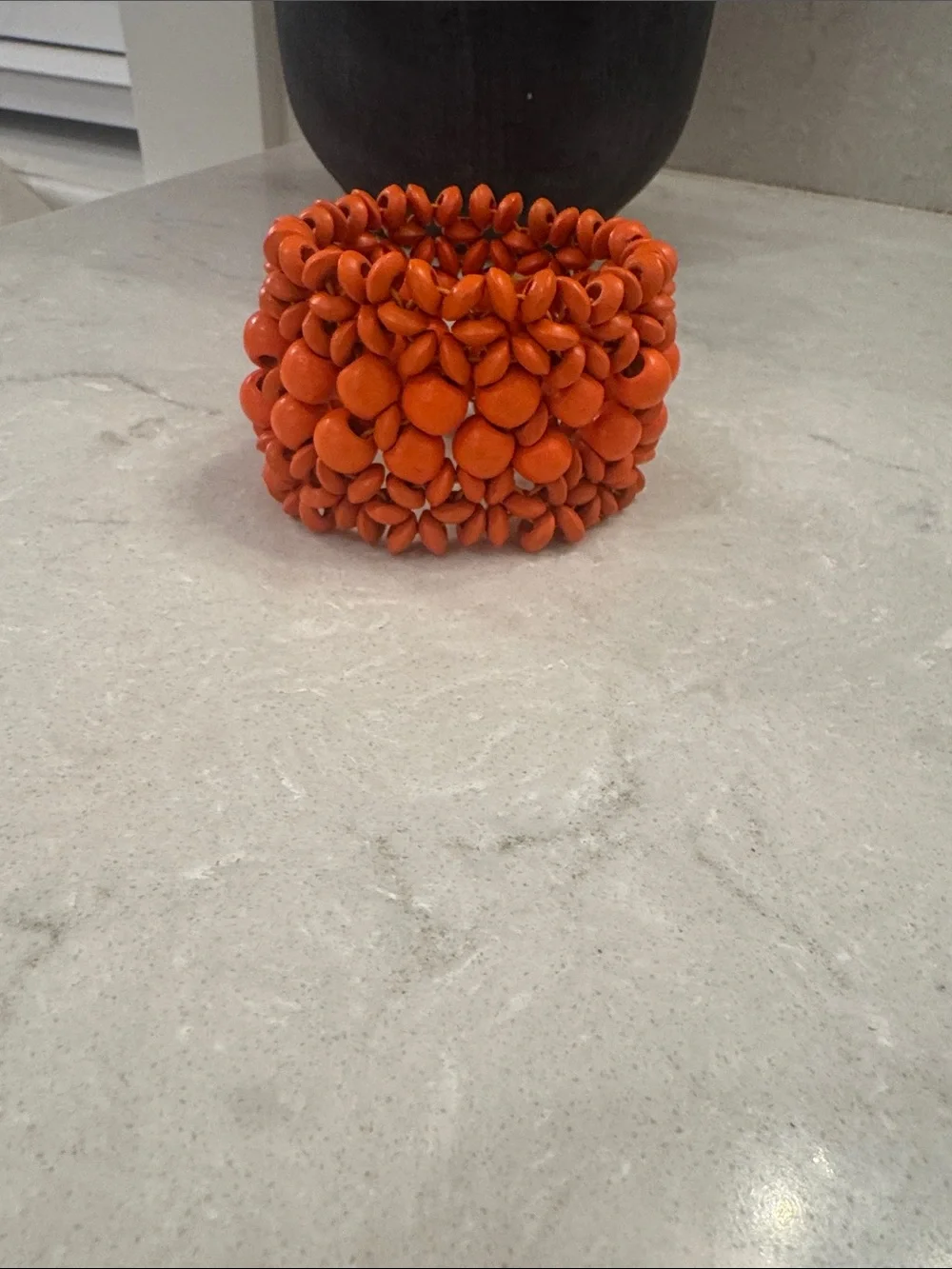Orange Beaded Stretch Bracelet for Women